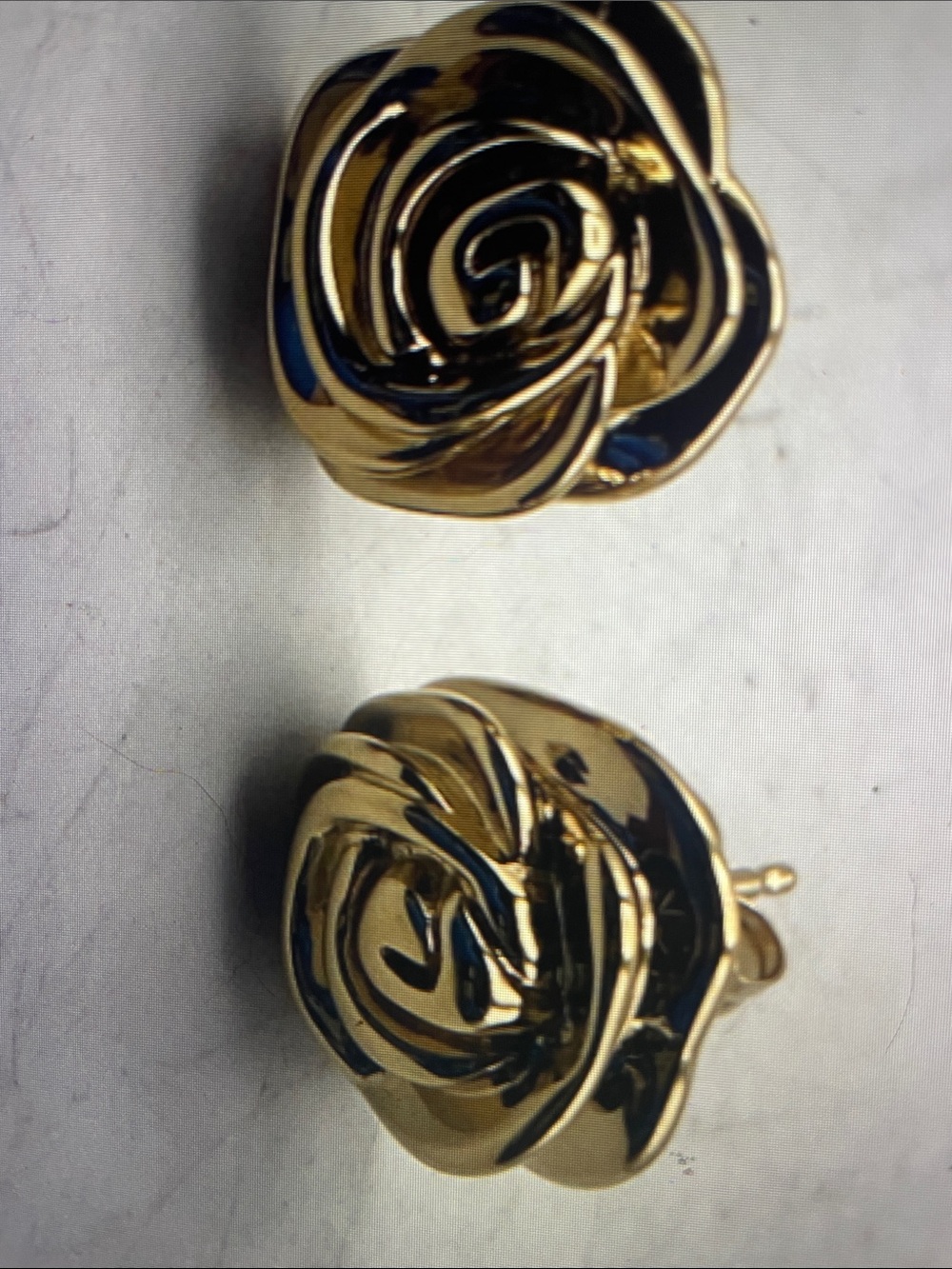 Gold Rose Stud Earrings - Women Jewelry